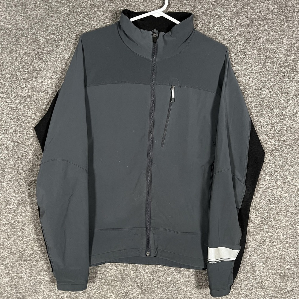 Ibex Breakaway Jacket‎ Mens M Gray Peak Climawool Softshell Reflective Full Zip